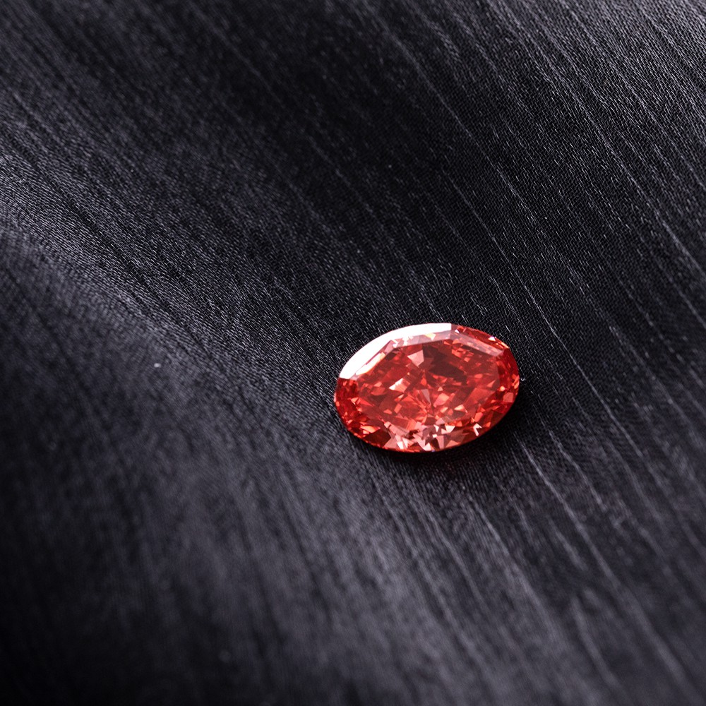 10.02ct diamante CVD oval rojo de gran quilate