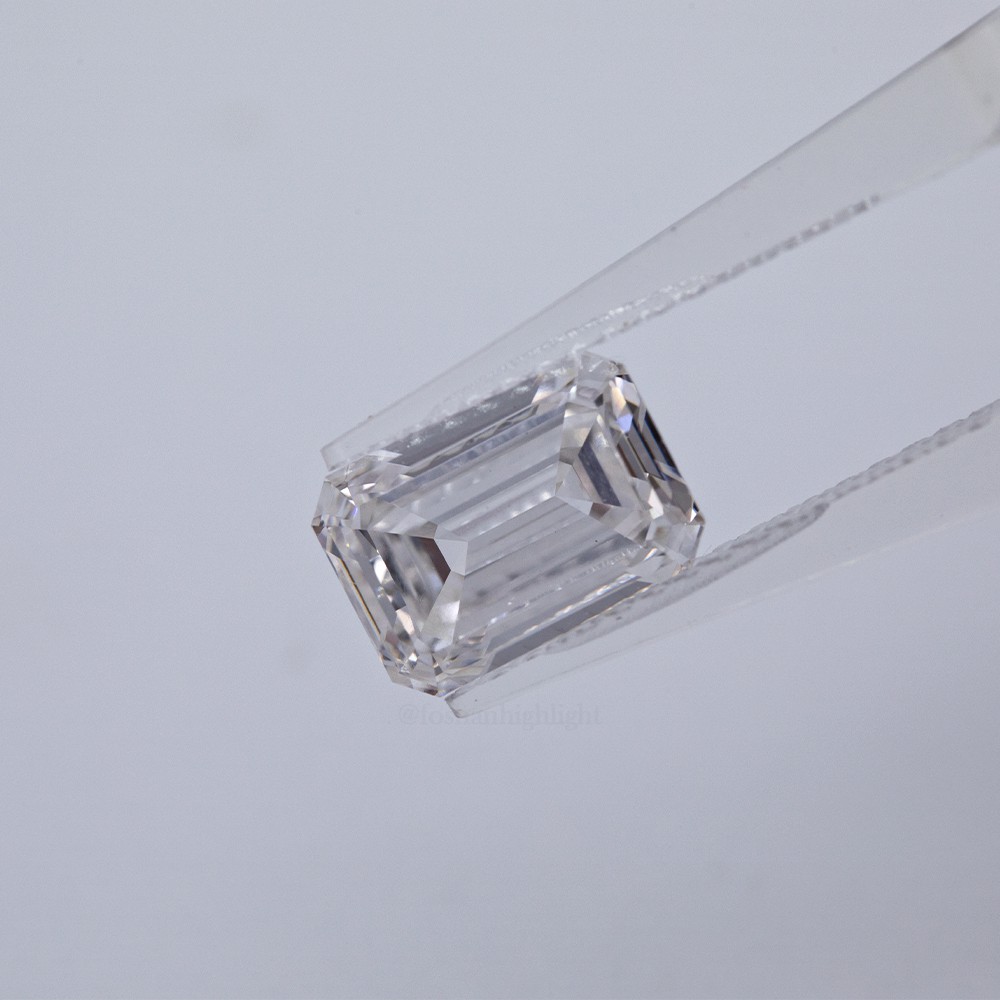 Diamante en forma de esmeralda CVD cultivado en laboratorio diamante blanco suelto