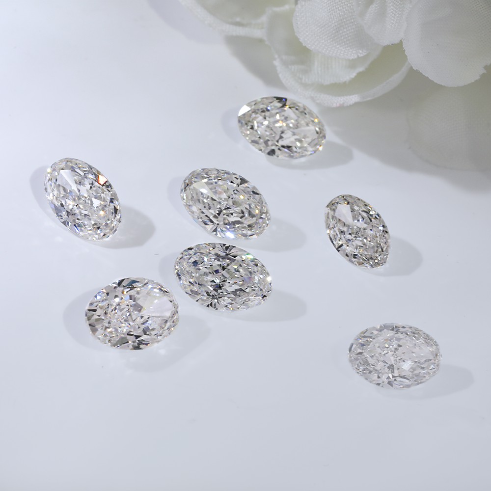 Más stock Diamantes sueltos de corte oval CVD Diamantes sueltos blancos