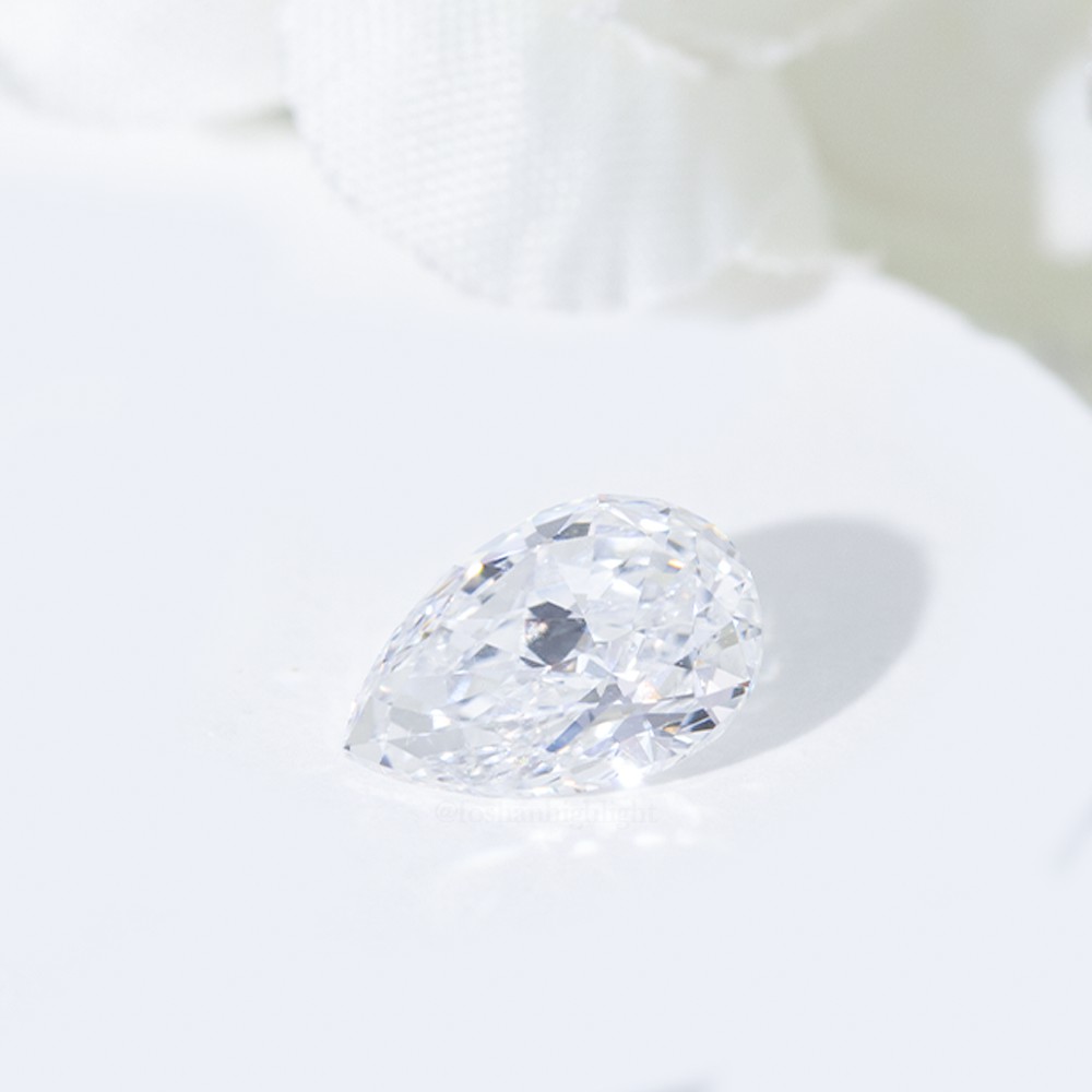 Diamante en forma de pera CVD cultivado en laboratorio diamante blanco suelto