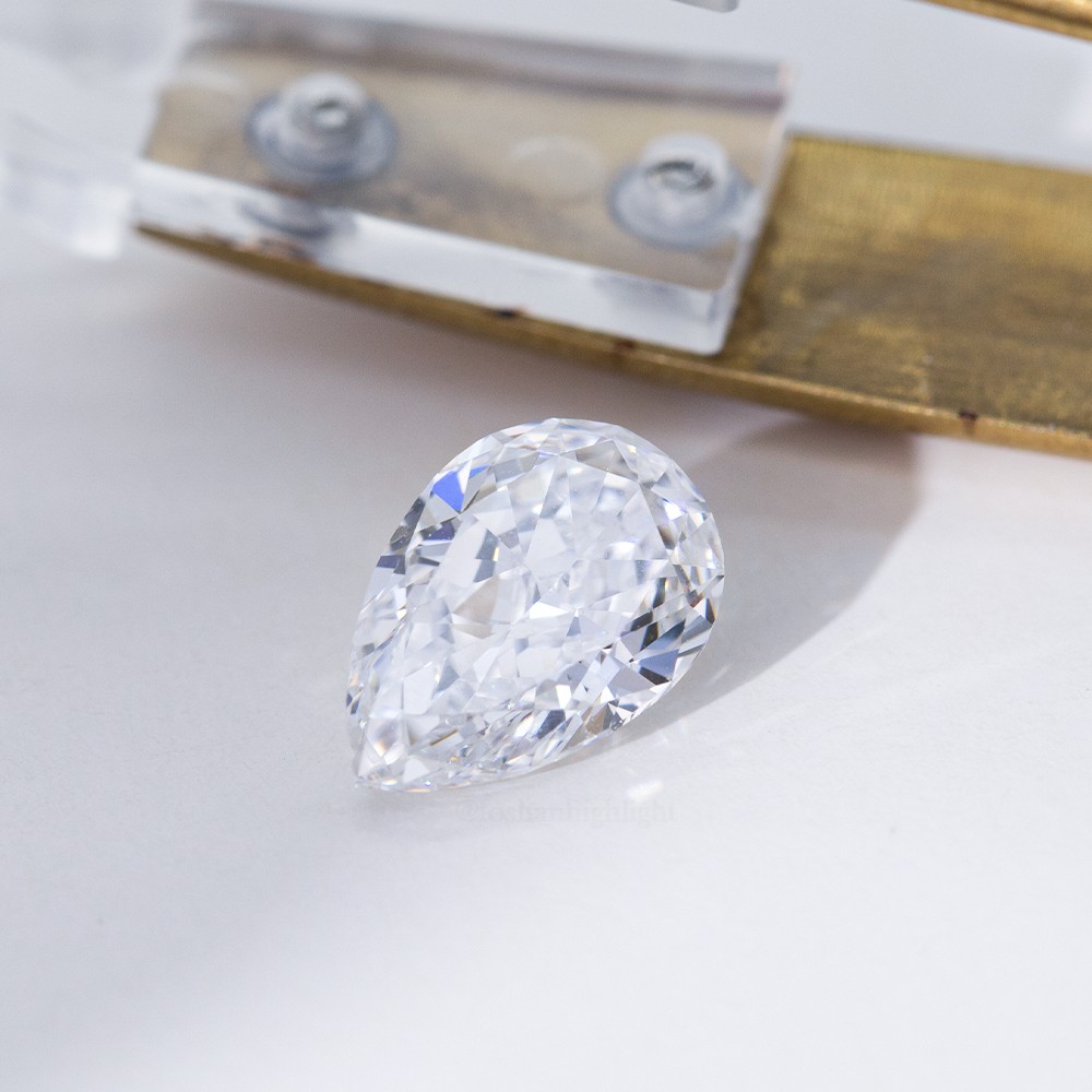 Diamante en forma de pera CVD cultivado en laboratorio diamante blanco suelto