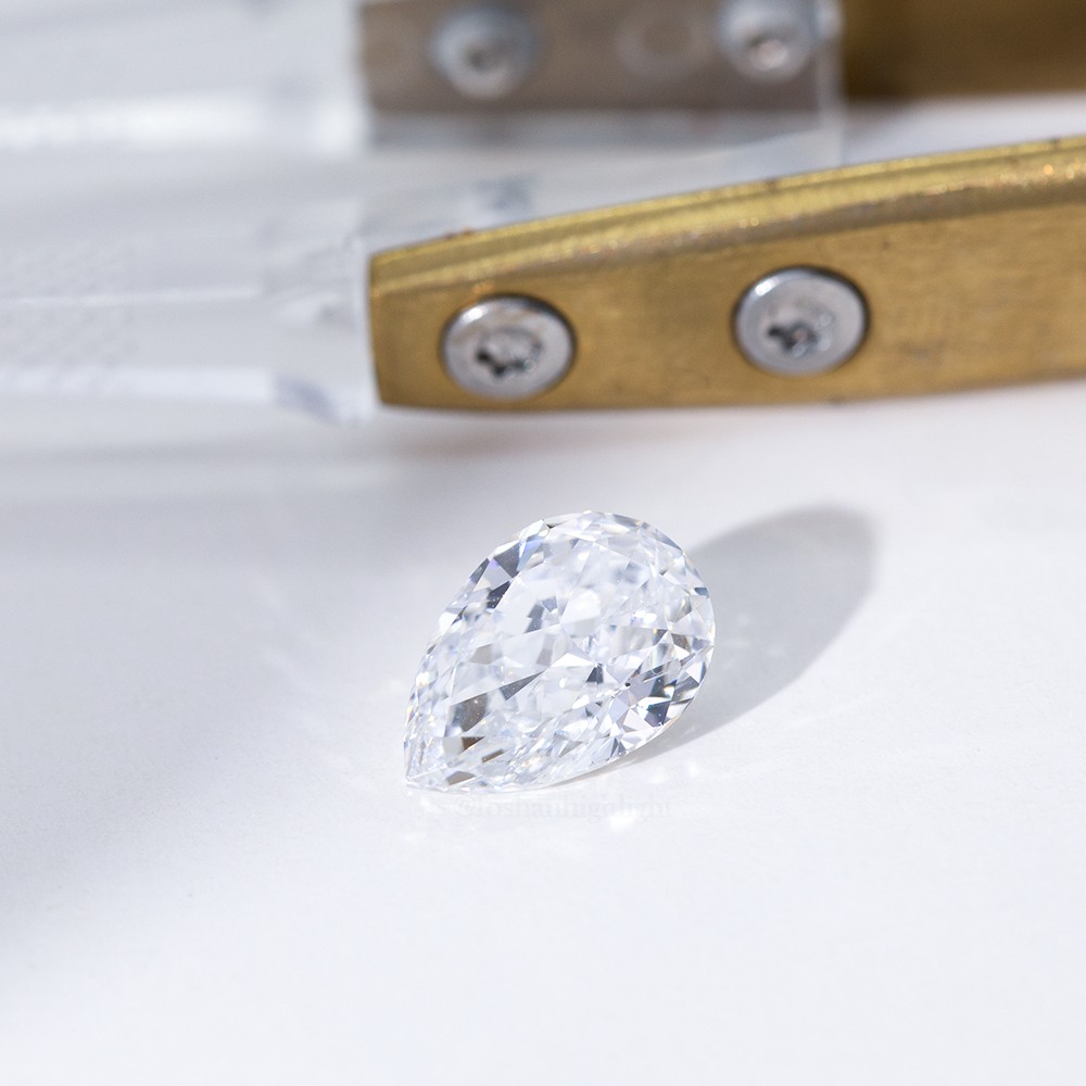 Diamante en forma de pera CVD cultivado en laboratorio diamante blanco suelto