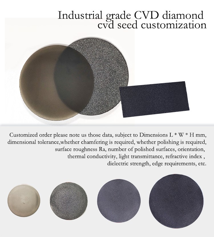 Disipadores térmicos de alta potencia, oblea de diamante policristalino de 2 pulgadas, componentes avanzados para empaquetado de semiconductores y fotónica