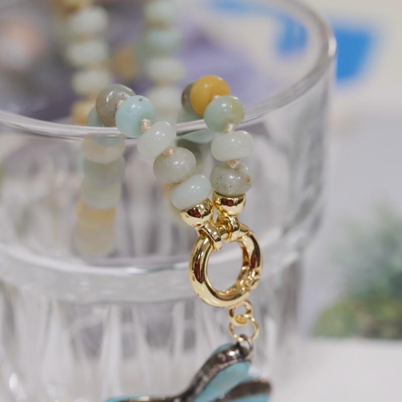Bohemian style, Handmade Natural Stone Necklace,