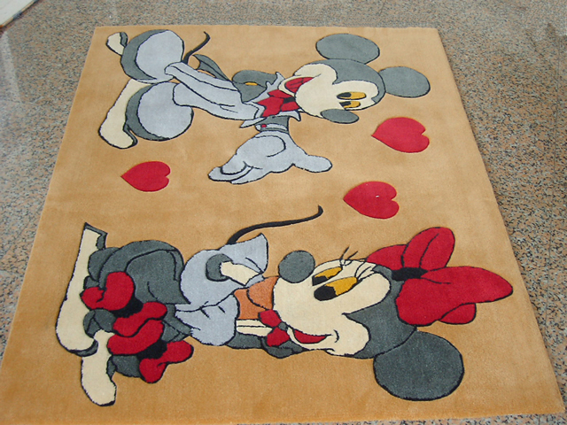 定制手工地毯、卡图图案儿童地毯