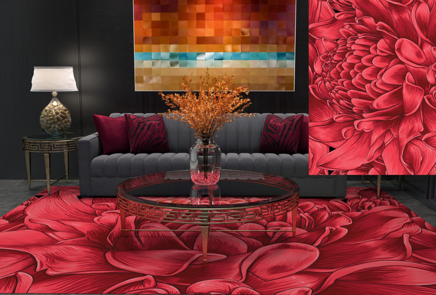 客厅茶几毯。块毯