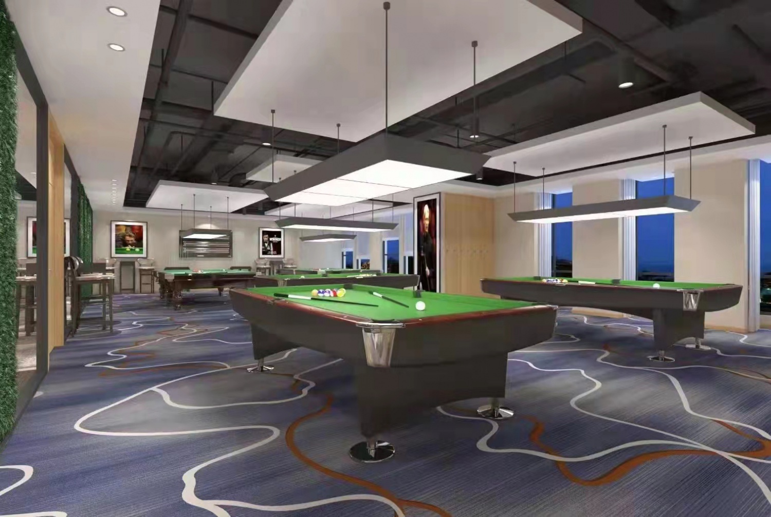 广州现货台球厅地毯，桌球室地毯，定制地毯厂家