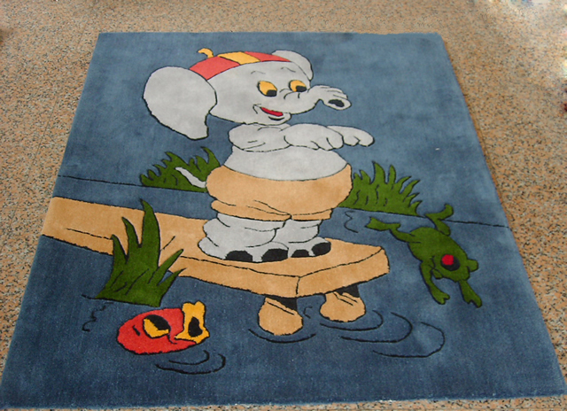 定制手工地毯、卡图图案儿童地毯