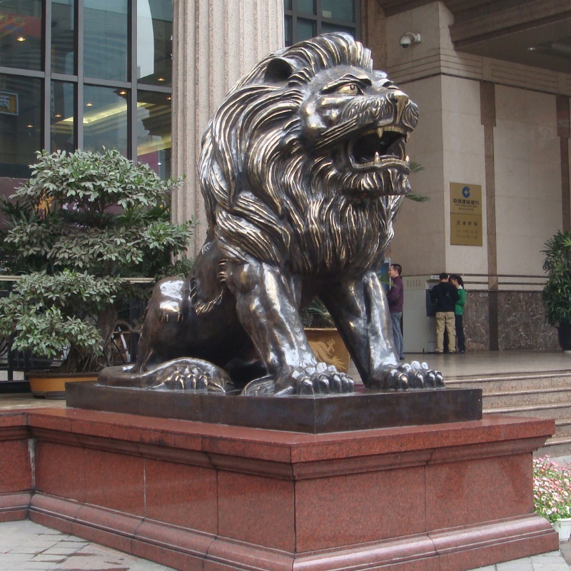 建设银行重庆分行铸铜雄狮雕塑