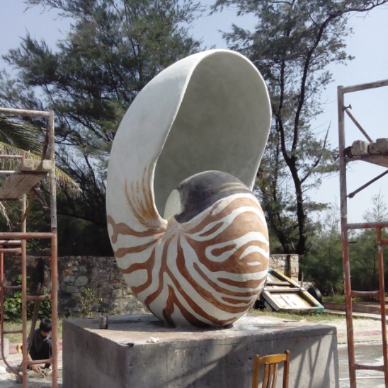阳江上川岛鹦鹉螺水泥雕塑