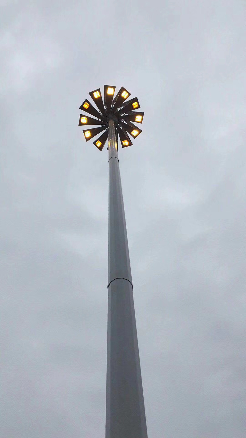 Installation case of high-pole lamps at Longkang Sewage Treatment Plant in Huaiyuan County, Anhui Province