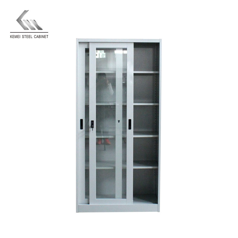 Office Furniture Sliding Glass Door Metal Cupboard