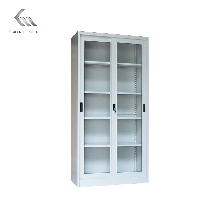 Office Furniture Sliding Glass Door Metal Cupboard