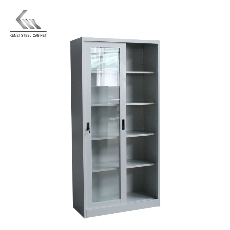 Office Furniture Sliding Glass Door Metal Cupboard
