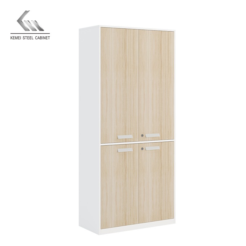4 Door Storage Cabinet Wooden Color Steel Office Filing Cabinet