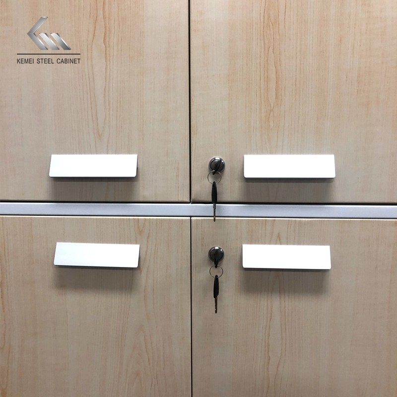 4 Door Storage Cabinet Wooden Color Steel Office Filing Cabinet
