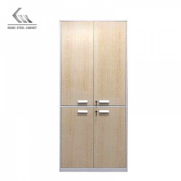 4 Door Storage Cabinet Wooden Color Steel Office Filing Cabinet