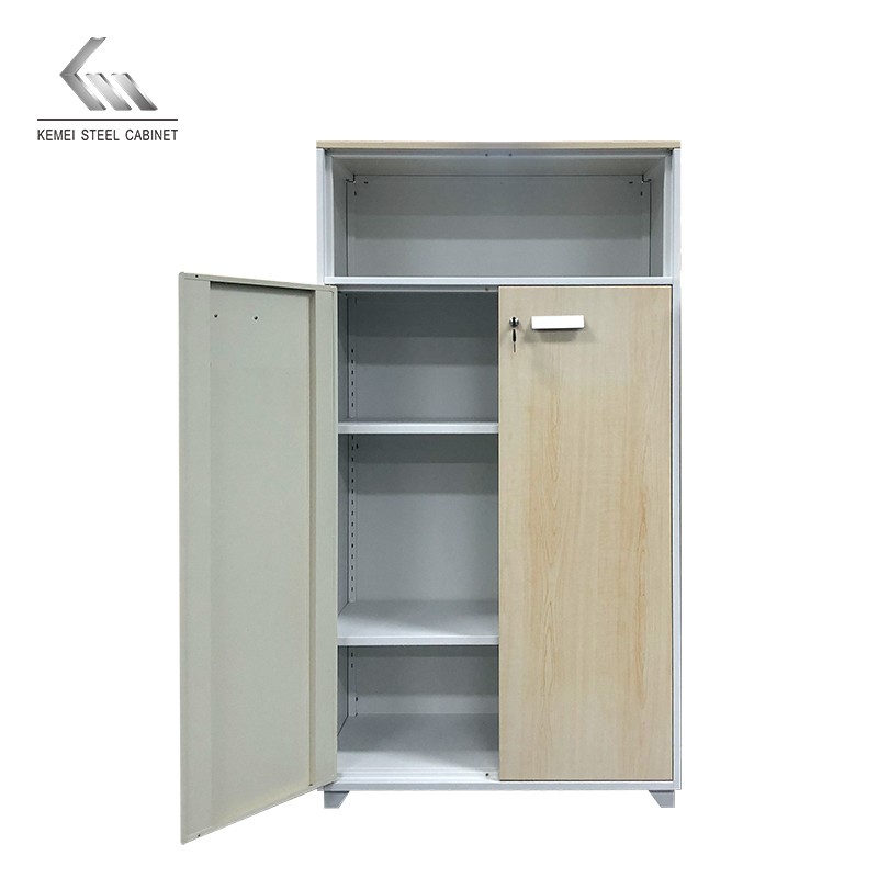 Modern New Design Maple Wooden Color Cabinet Metal Low File Storage Steel Wardrobe
