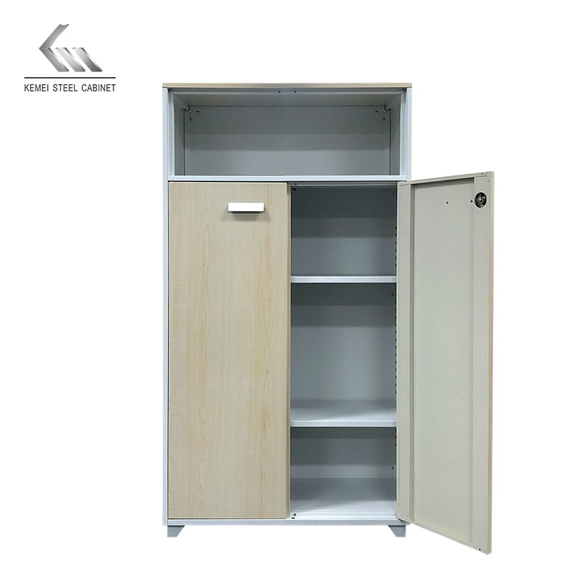 Modern New Design Maple Wooden Color Cabinet Metal Low File Storage Steel Wardrobe