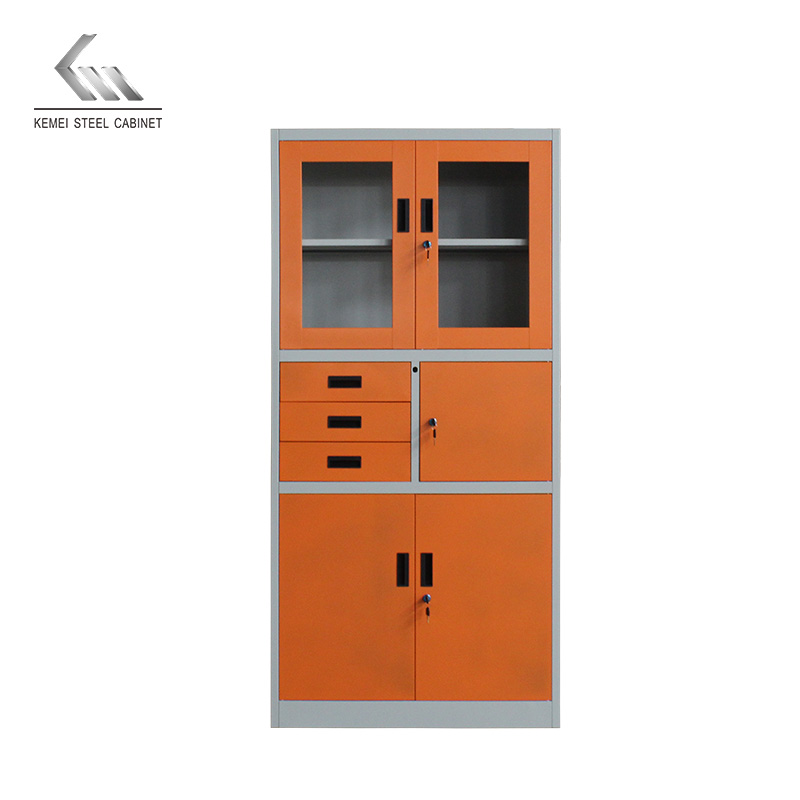 Modern Steel Filing Cabinet 4 Doors 3 Drawers Steel Cupboard
