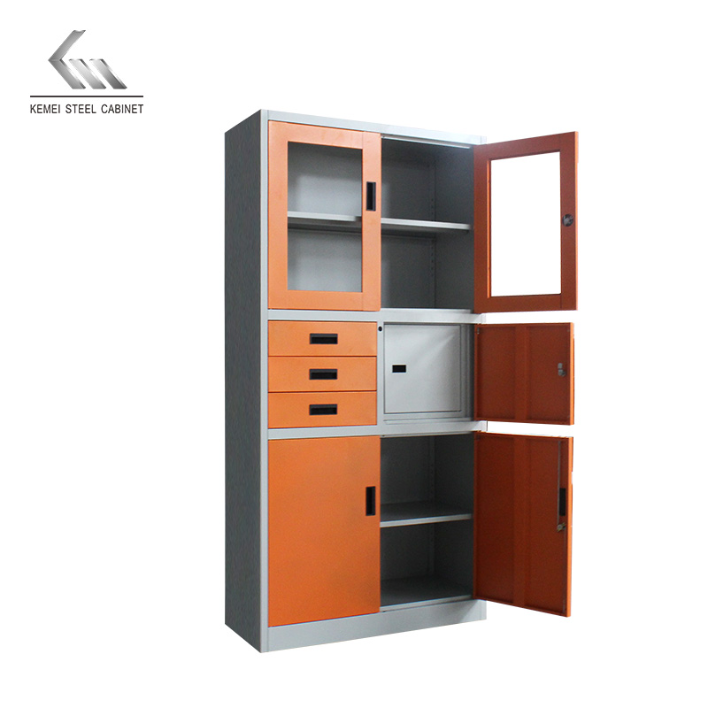Modern Steel Filing Cabinet 4 Doors 3 Drawers Steel Cupboard
