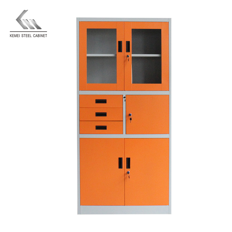 Modern Steel Filing Cabinet 4 Doors 3 Drawers Steel Cupboard