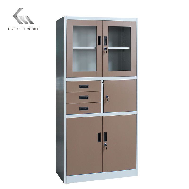 Modern Steel Filing Cabinet 4 Doors 3 Drawers Steel Cupboard