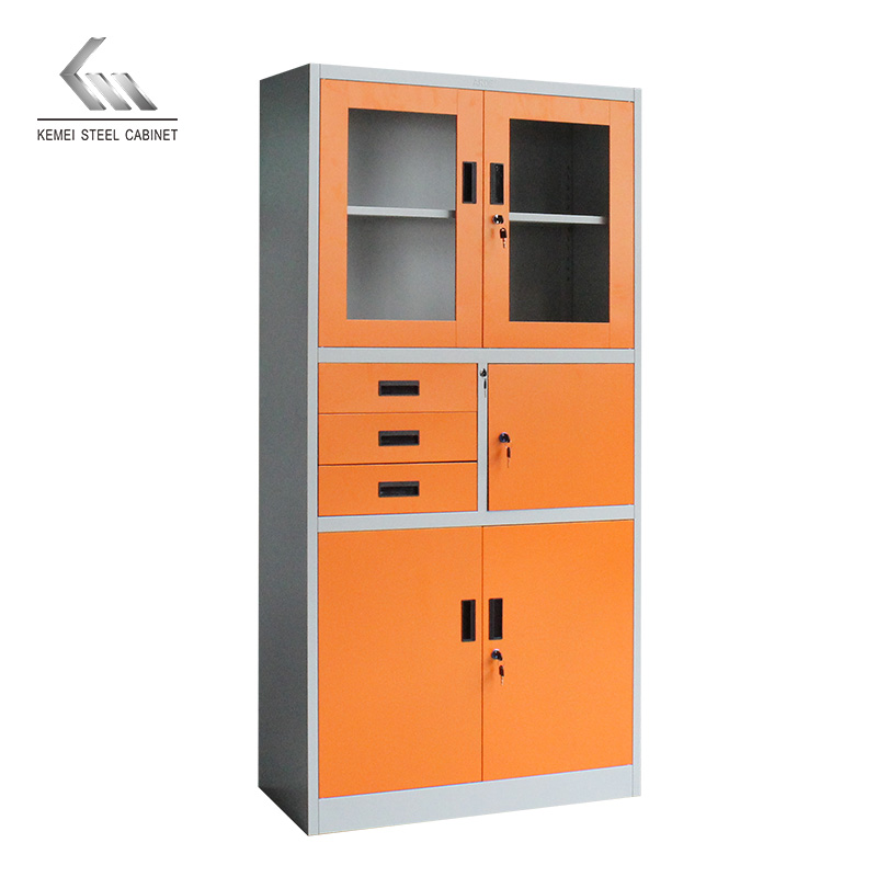 Modern Steel Filing Cabinet 4 Doors 3 Drawers Steel Cupboard