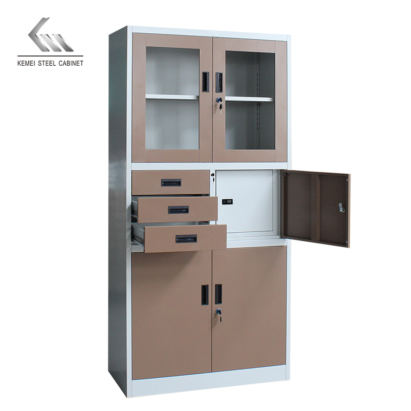 Modern Steel Filing Cabinet 4 Doors 3 Drawers Steel Cupboard