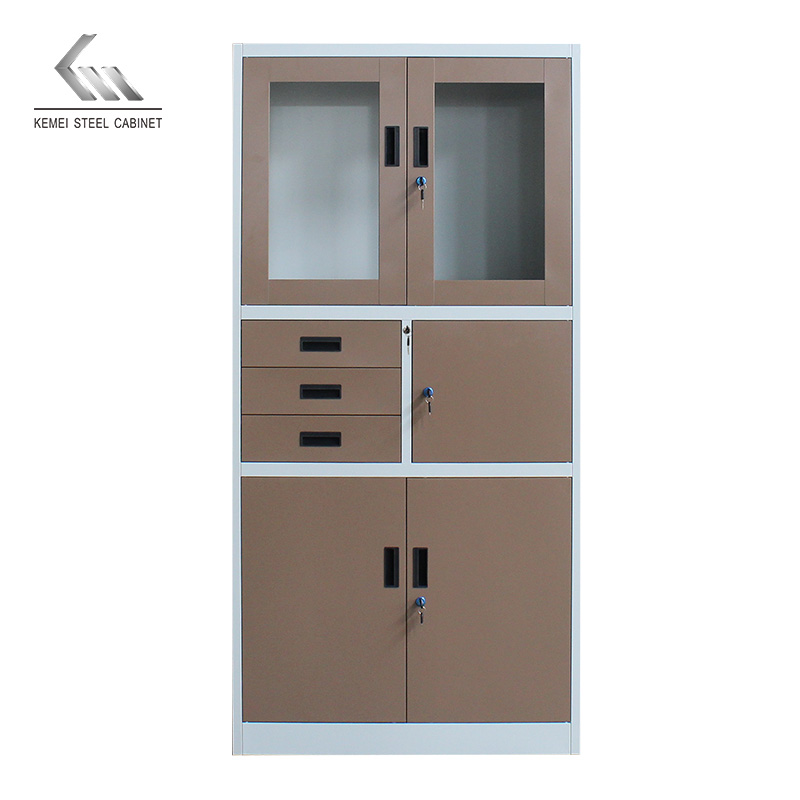 Modern Steel Filing Cabinet 4 Doors 3 Drawers Steel Cupboard