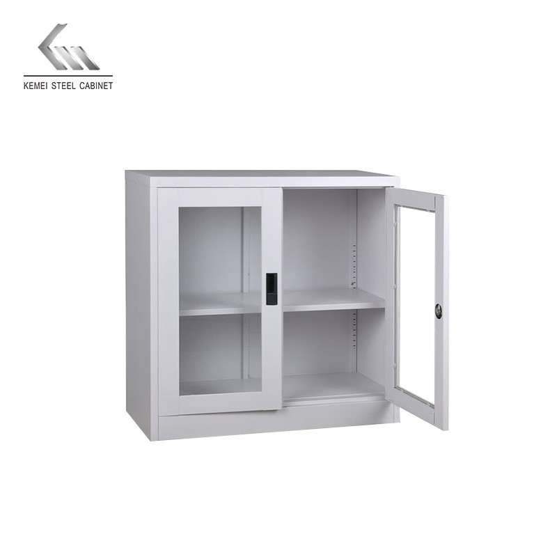 Good Quality Low Steel Cabinet Office Glass Swing Doors Metal Cabinet