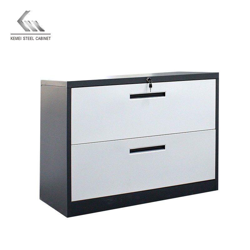 Width 2 Drawer Steel Filing Cabinet Large Storage with Locks Cupboard Metal Drawers