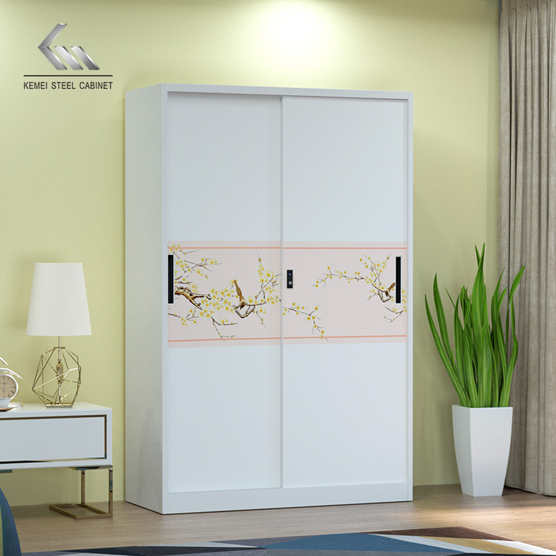 2 Door Sliding Door Steel Wardrobe