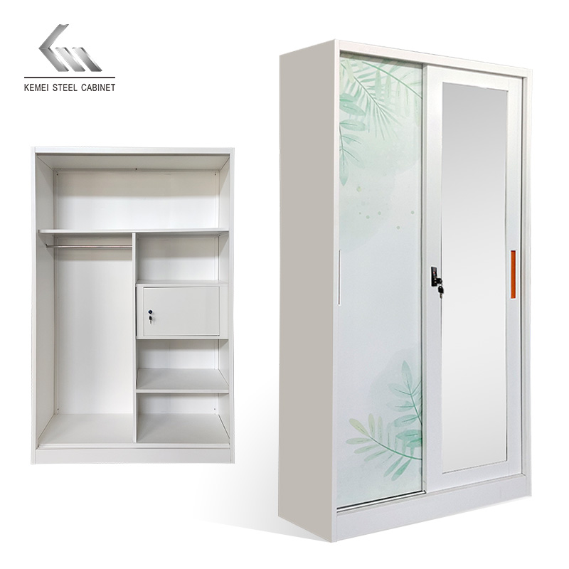 2 Door Sliding Door Steel Wardrobe