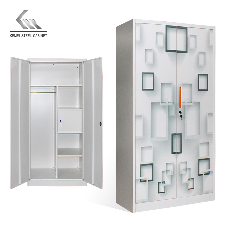 2 Door Swing Door Steel Wardrobe