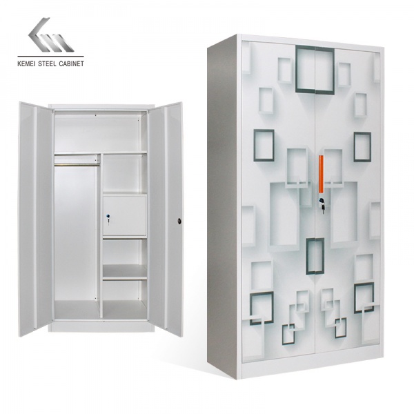 2 Door Swing Door Steel Wardrobe