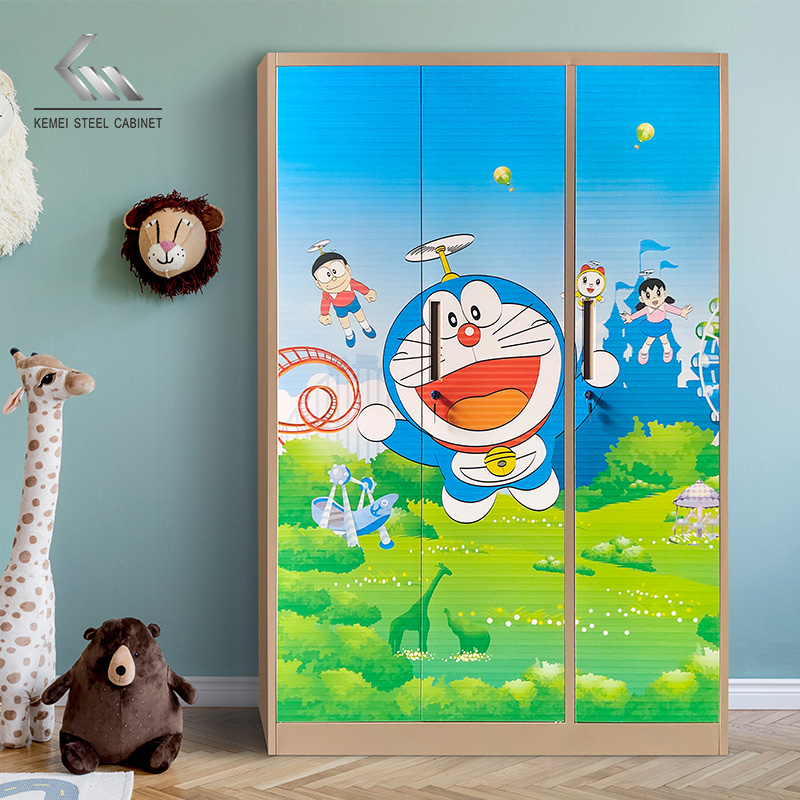 3 Door Swing Door Steel Wardrobe