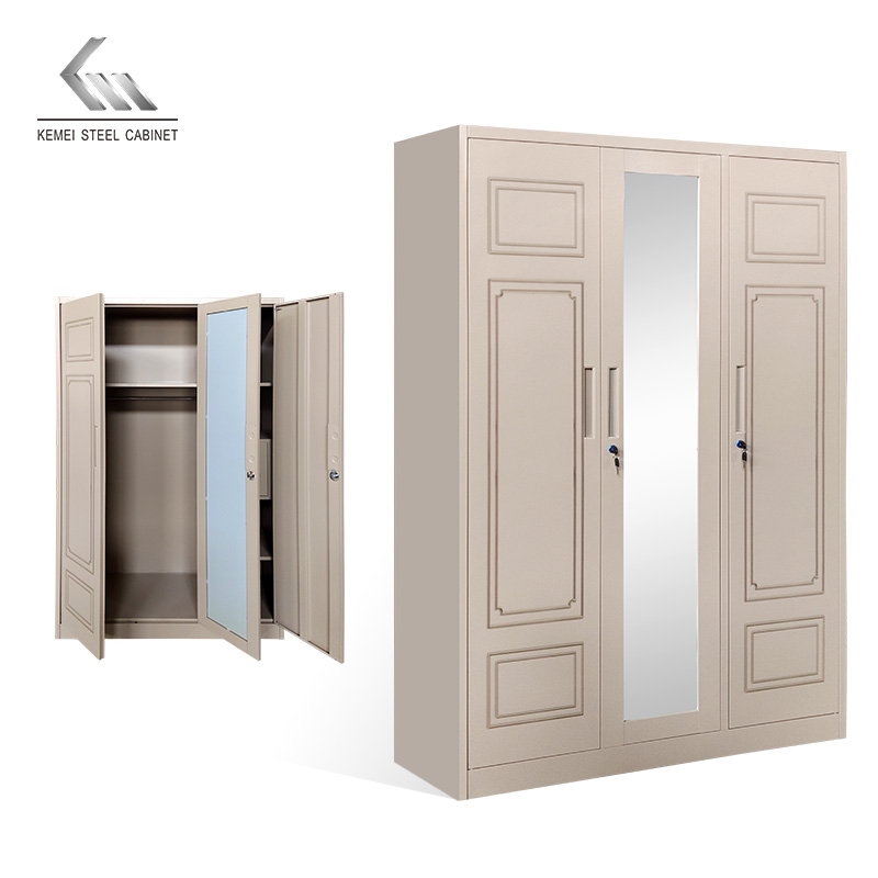 3 Door Swing Door Steel Wardrobe