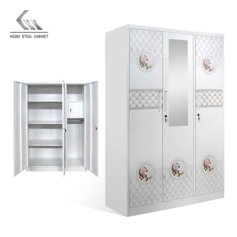 3 Door Swing Door Steel Wardrobe