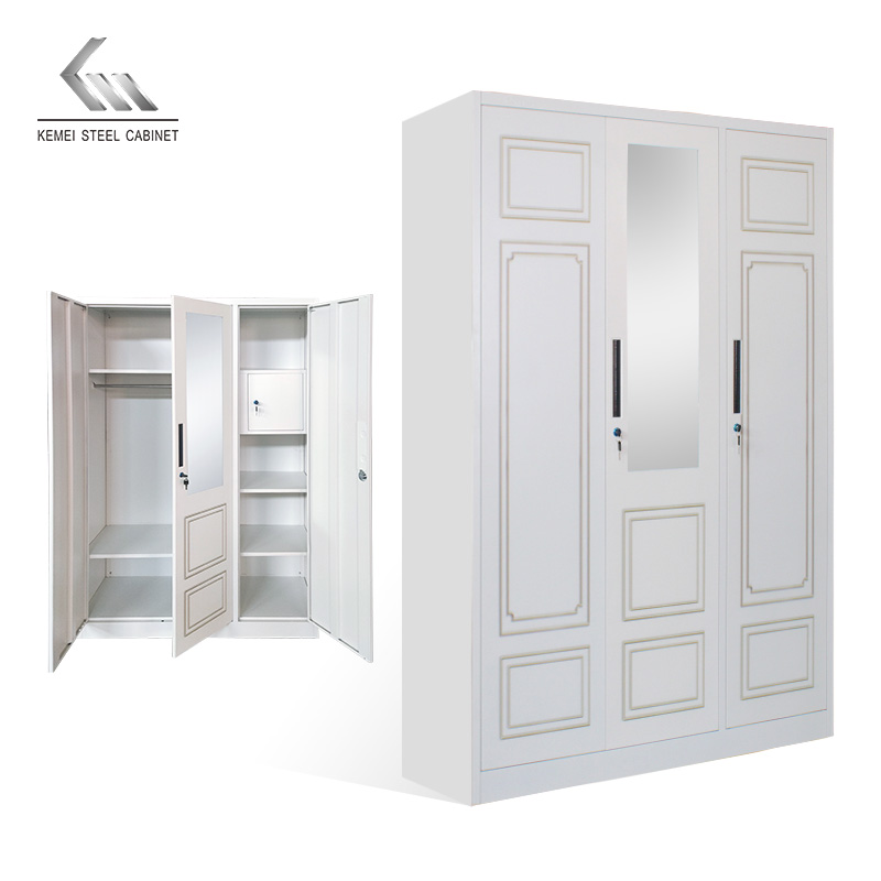 3 Door Swing Door Steel Wardrobe