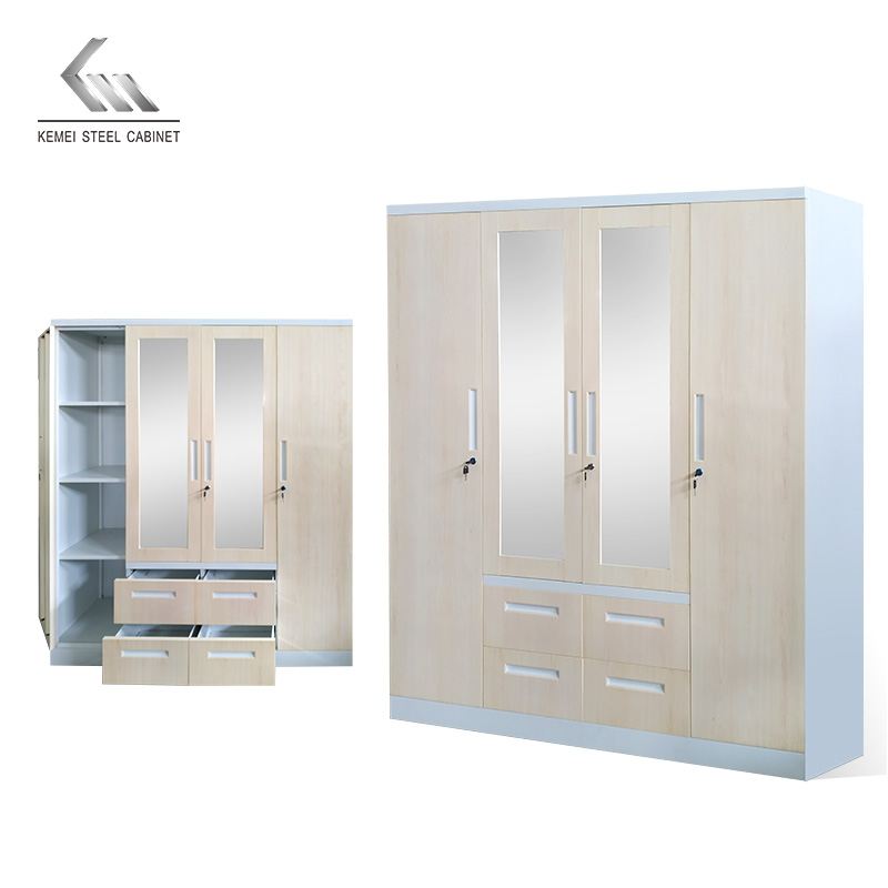 4 Door Swing Door Steel Wardrobe