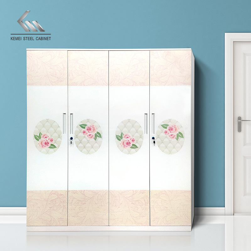 4 Door Swing Door Steel Wardrobe