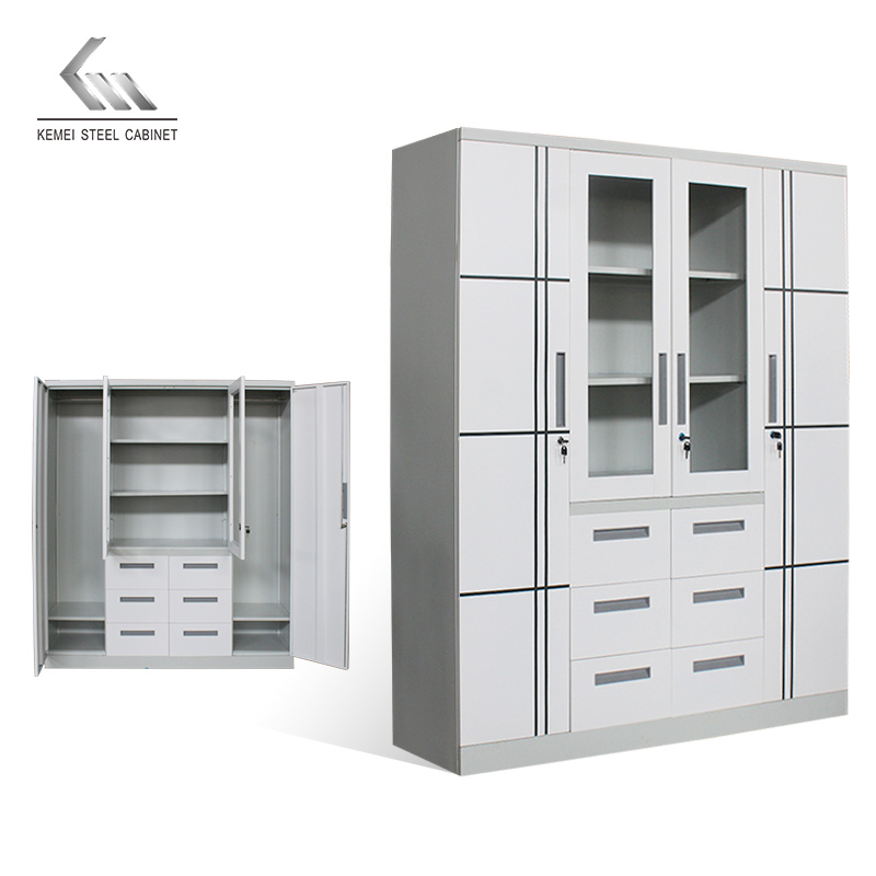 4 Door Swing Door Steel Wardrobe