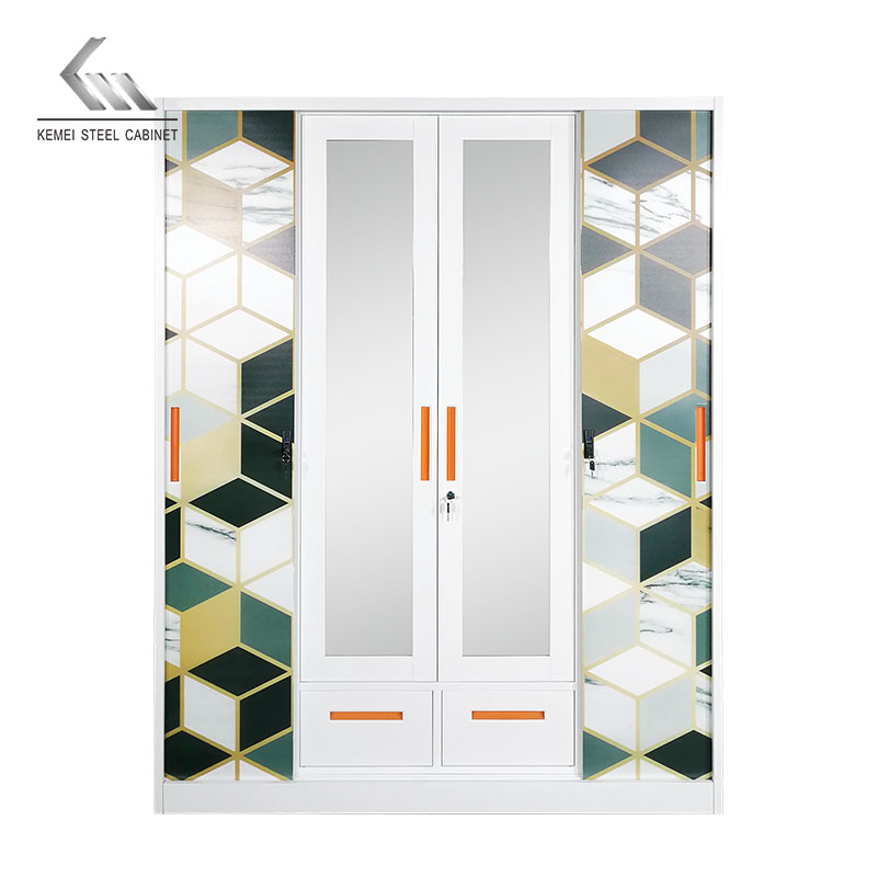 4 Door Sliding Door Steel Wardrobe
