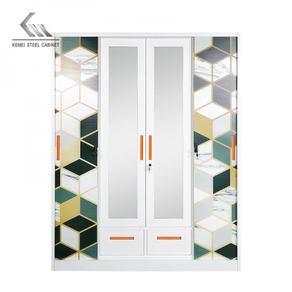 4 Door Sliding Door Steel Wardrobe