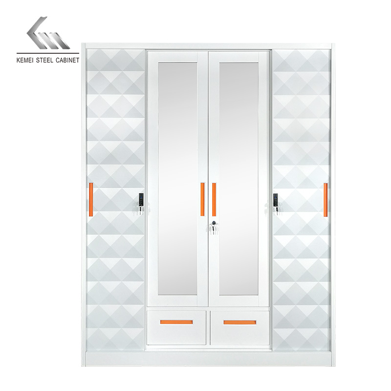 4 Door Sliding Door Steel Wardrobe