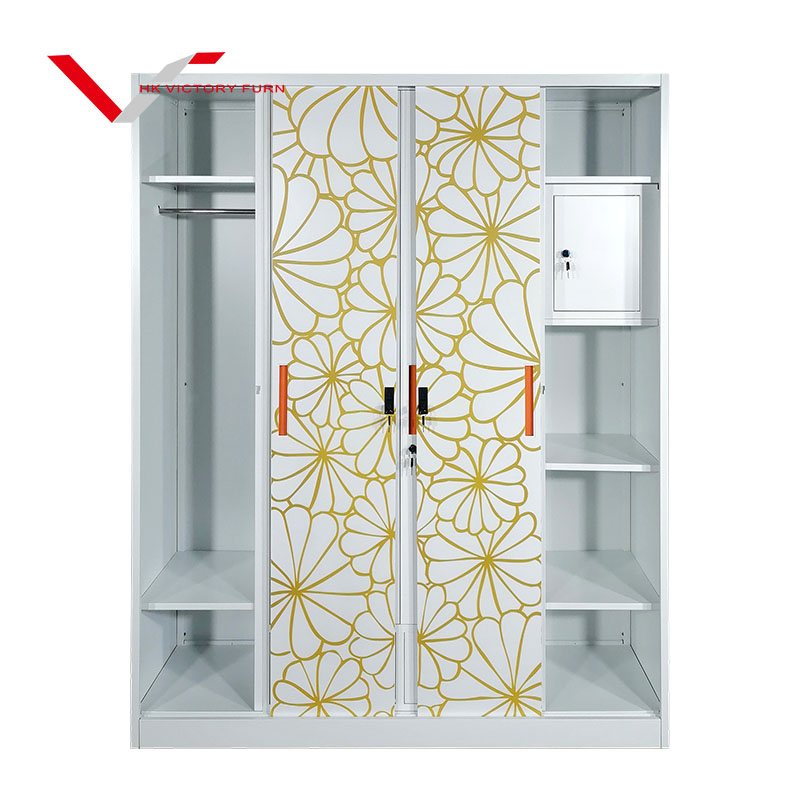 4 Door Sliding Door Steel Wardrobe