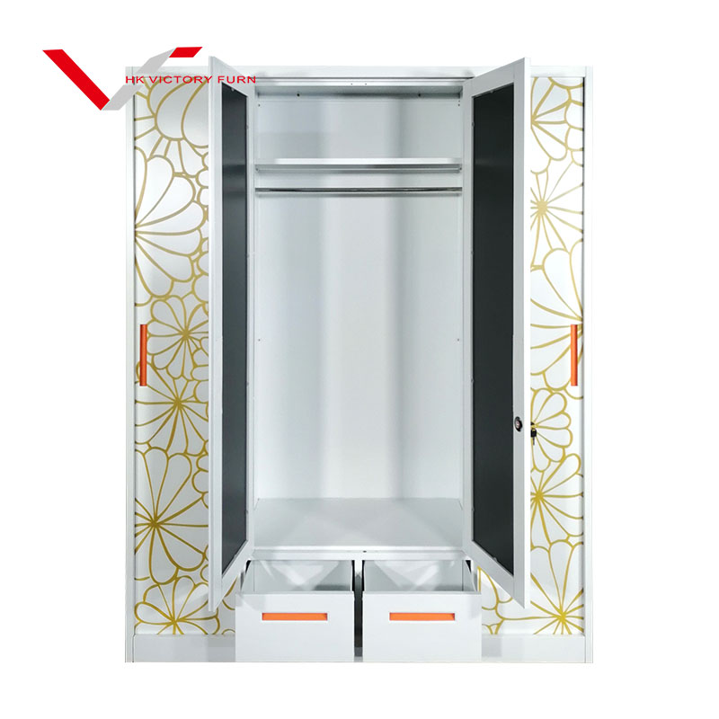 4 Door Sliding Door Steel Wardrobe