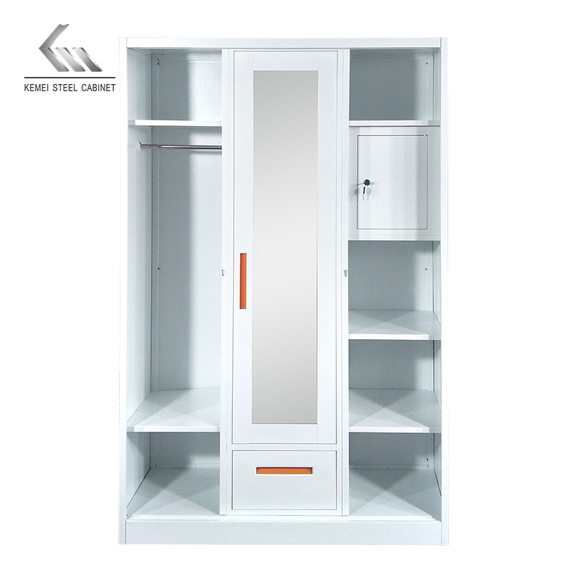 3 Door Sliding Door Steel Wardrobe