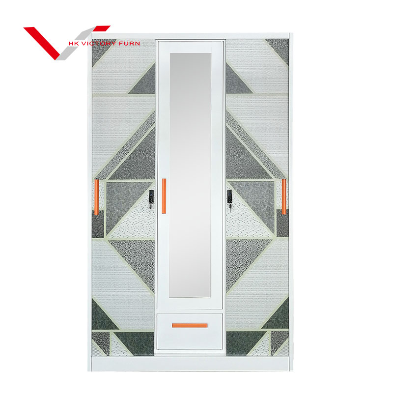 3 Door Sliding Door Steel Wardrobe